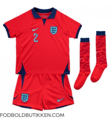 England Kyle Walker #2 Udebanetrøje Børn VM 2022 Kortærmet (+ Korte bukser)